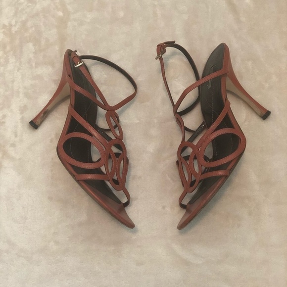 Orange Heels Max Studio Semel Sandals - Picture 5 of 8